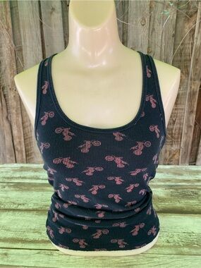 Fox Racing Black cotton motorcycle tank top, red and black, racerback, Small